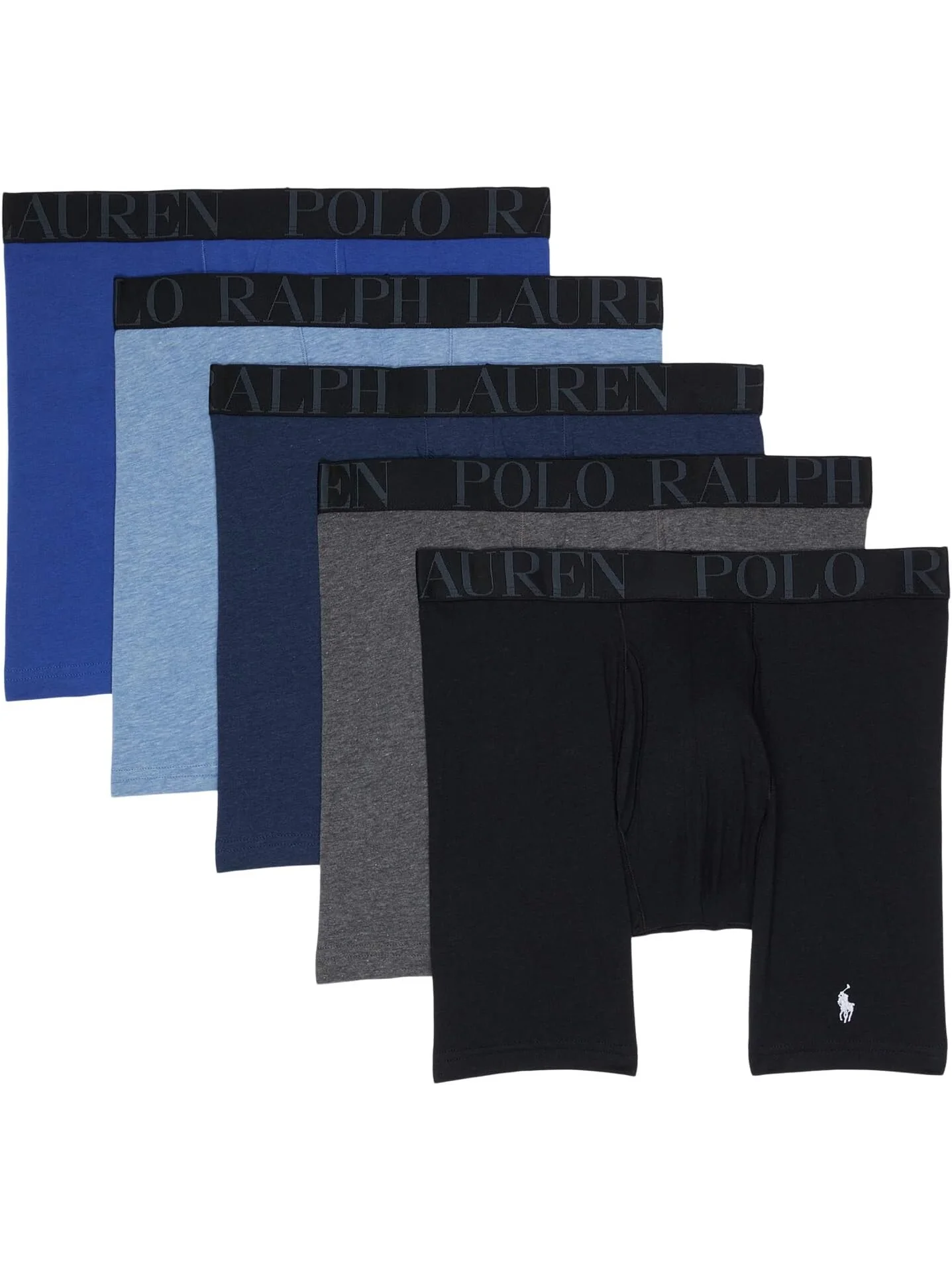 Комплект из 5 классических боксеров-боксеров эластичной посадки Polo Ralph Lauren — коричневый