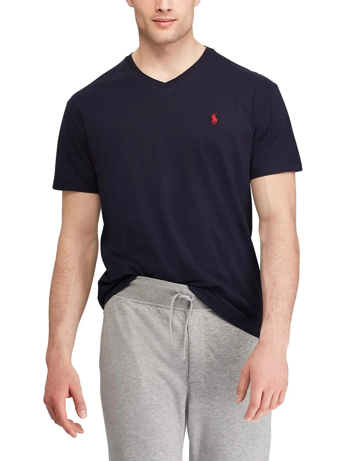Классическая футболка с V-образным вырезом Polo Ralph Lauren — изображение 1 из 4, чернильный