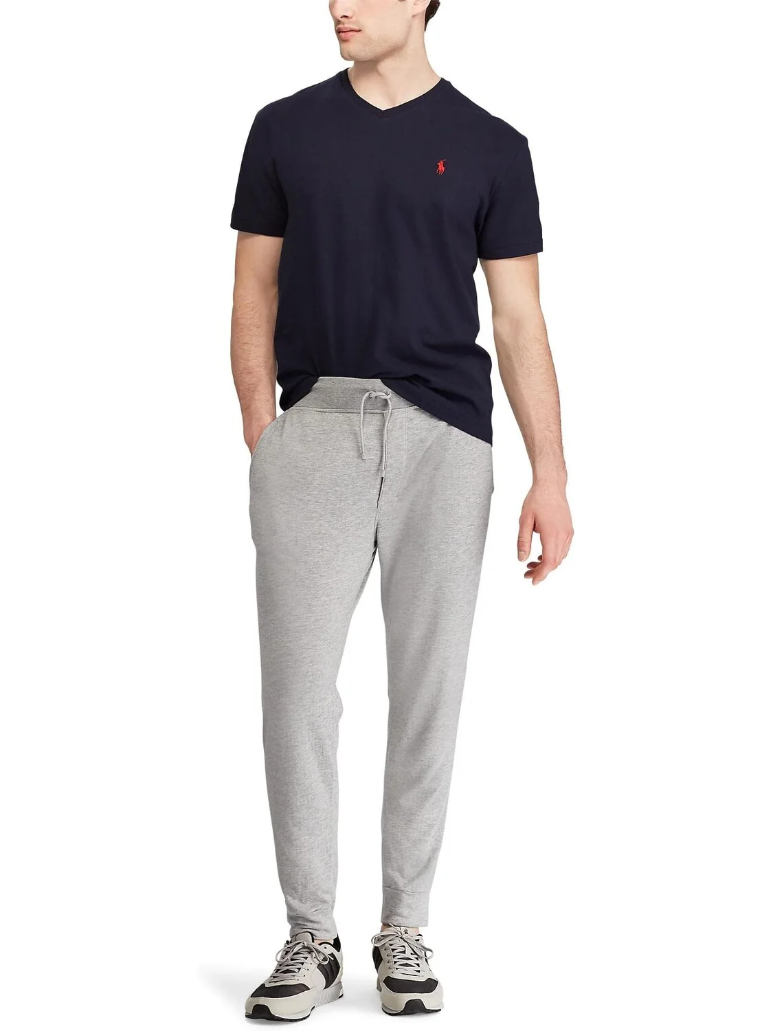 Классическая футболка с V-образным вырезом Polo Ralph Lauren — изображение 3 из 4, чернильный