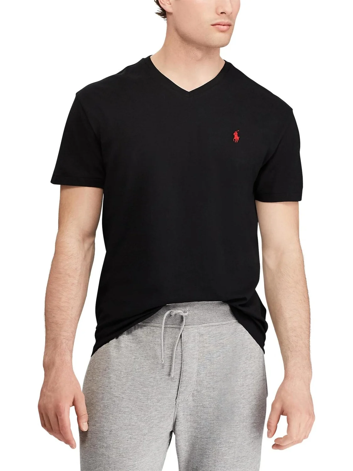 Классическая футболка с V-образным вырезом Polo Ralph Lauren — изображение 1 из 4, черный
