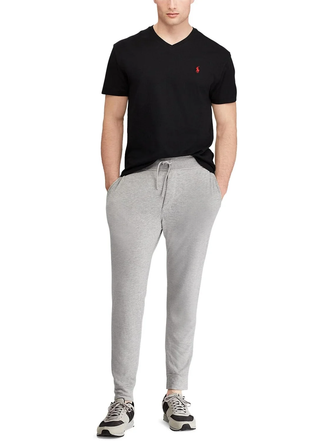 Классическая футболка с V-образным вырезом Polo Ralph Lauren — изображение 3 из 4, черный