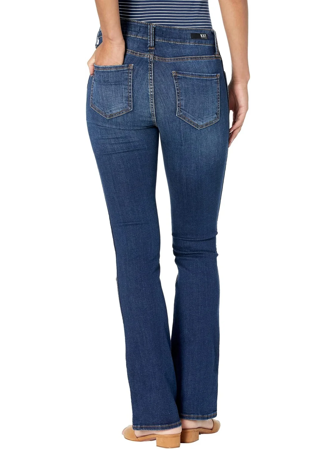 Джинсы Natalie High Rise Bootcut Jeans KUT from the Kloth — изображение 2 из 3, каменный серый