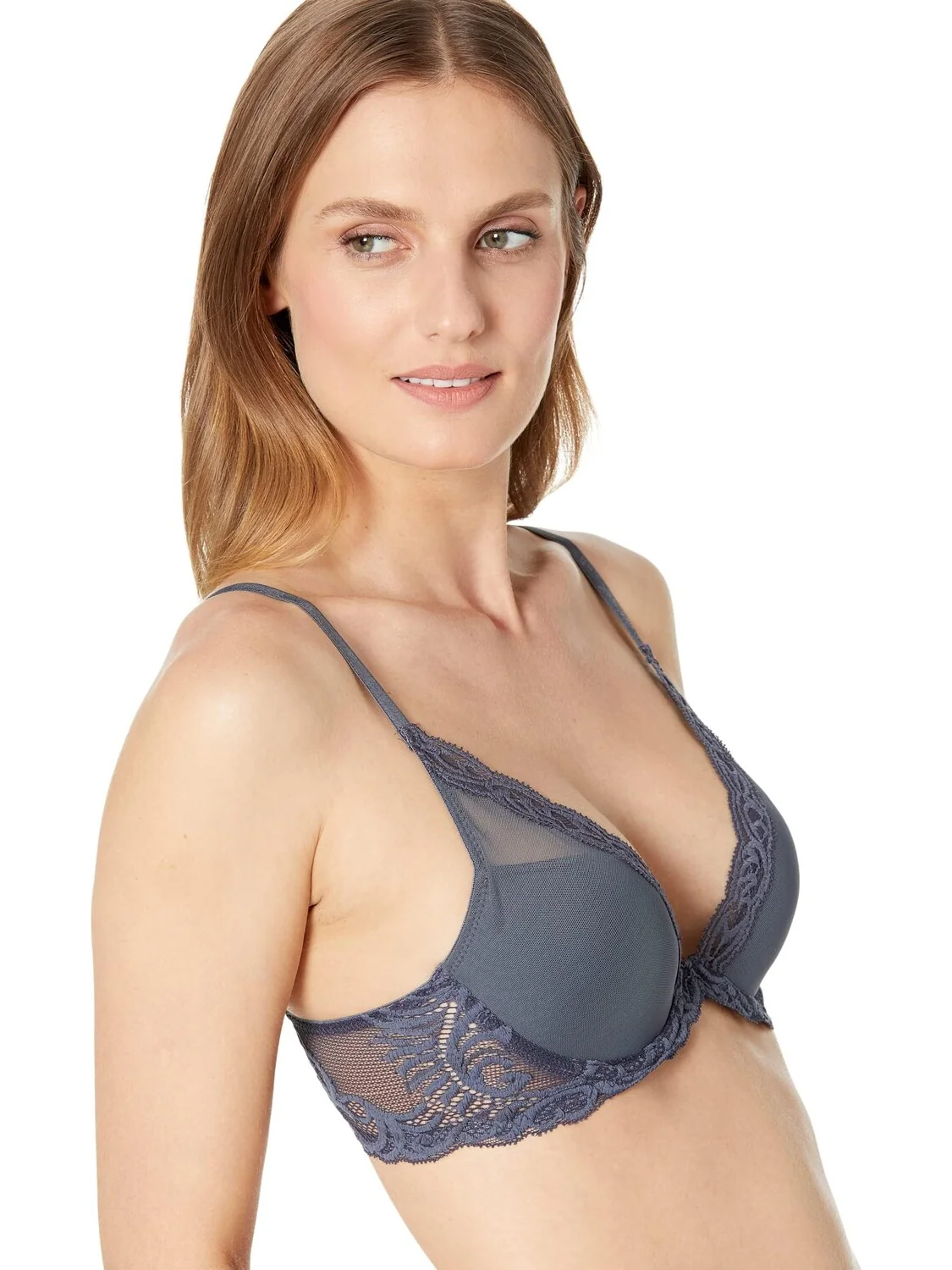 Бюстгальтер Feathers Contour с глубоким вырезом 730023 Natori — изображение 3 из 3, темно-синий
