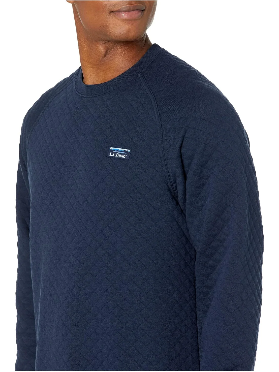 Толстовка Quilted Crew Neck Regular L.L.Bean — изображение 3 из 4, классический темно-синий