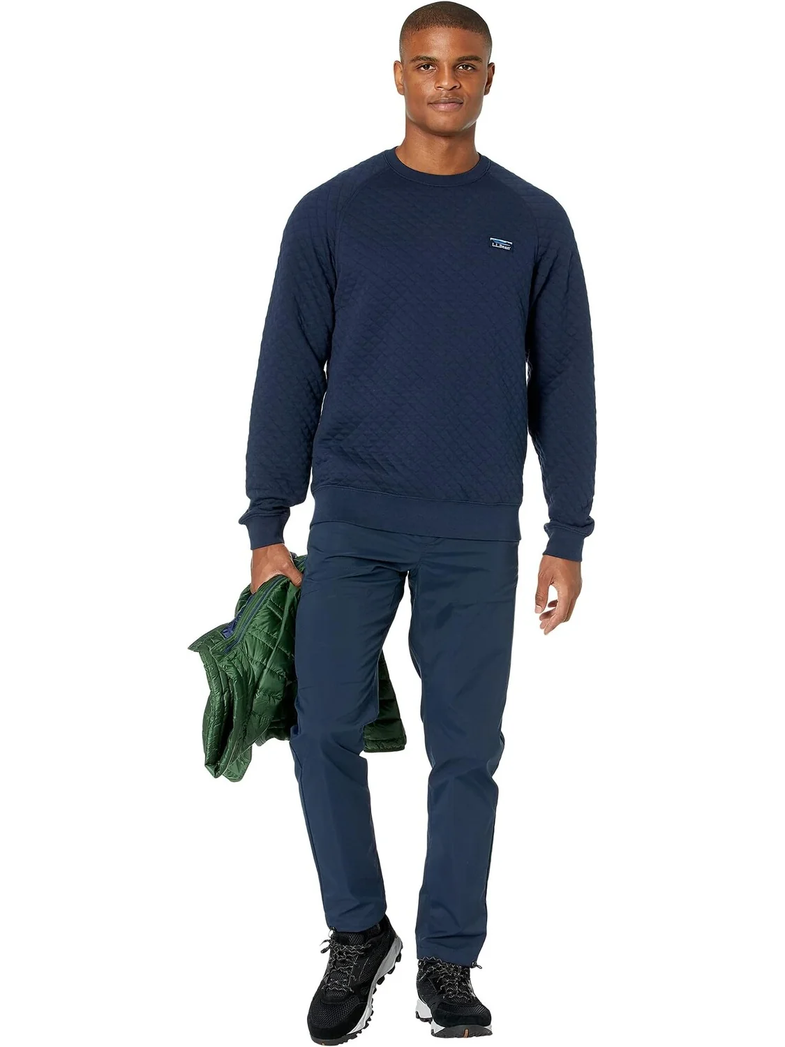 Толстовка Quilted Crew Neck Regular L.L.Bean — изображение 4 из 4, классический темно-синий