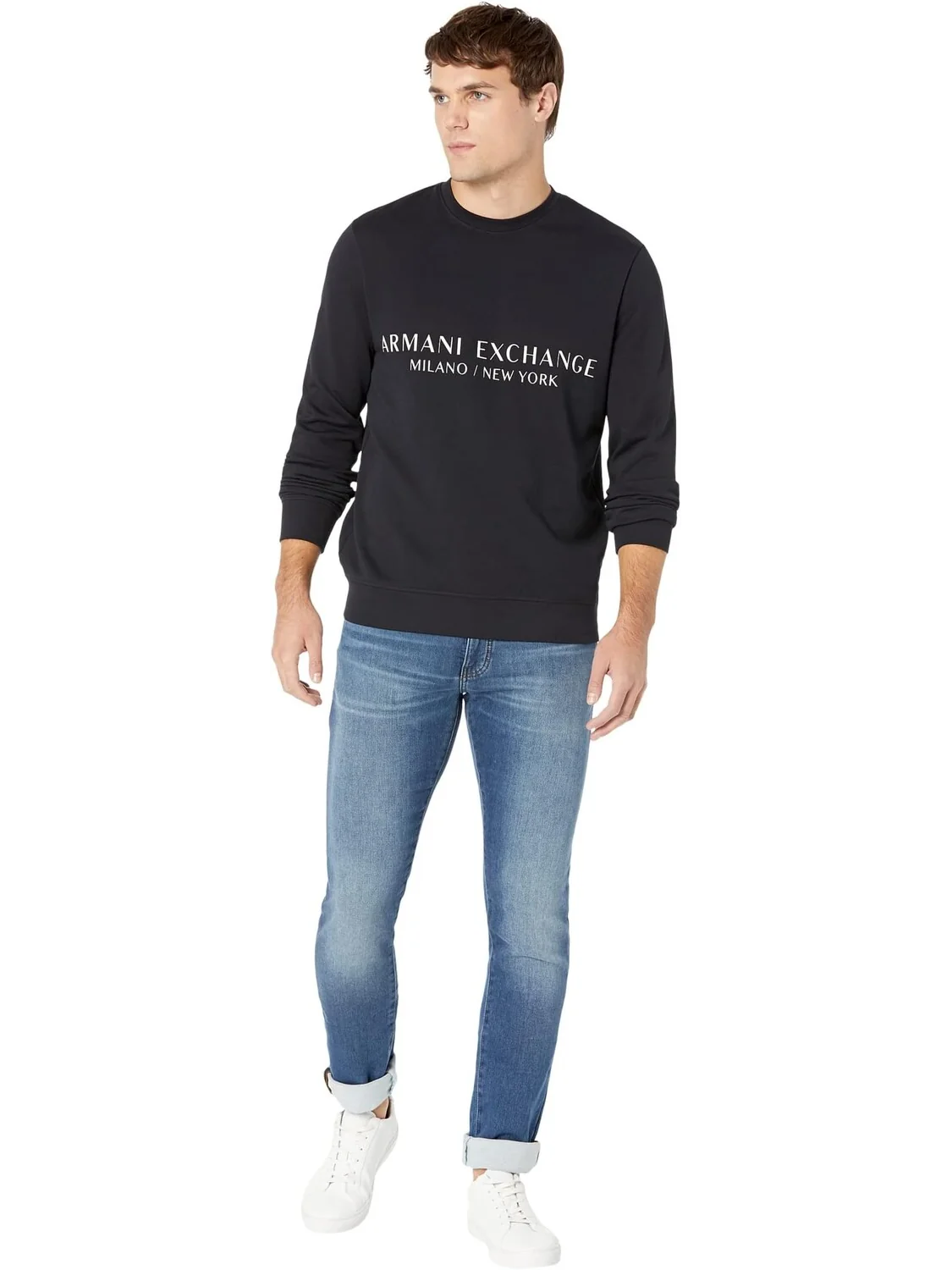 Толстовка с логотипом Milano/New York Armani Exchange — изображение 4 из 4, темно-синий