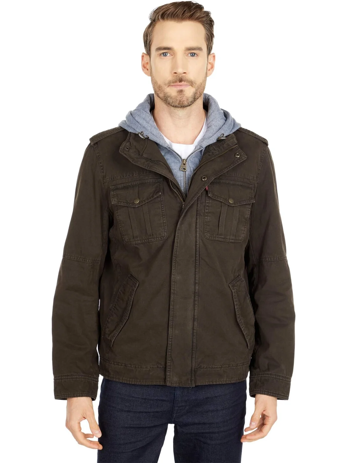Толстовка Two-Pocket Hoodie with Zip Out Jersey Bib/Hood and Sherpa Lining Levi's