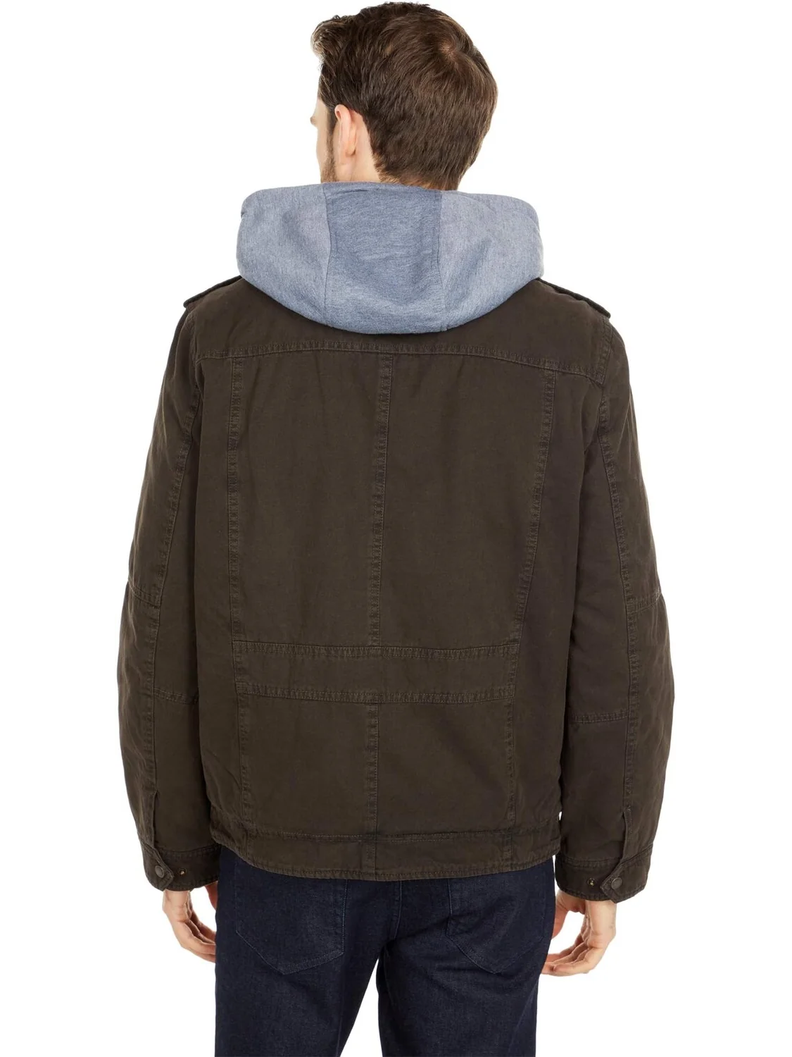 Толстовка Two-Pocket Hoodie with Zip Out Jersey Bib/Hood and Sherpa Lining Levi's — изображение 3 из 6, коричневый