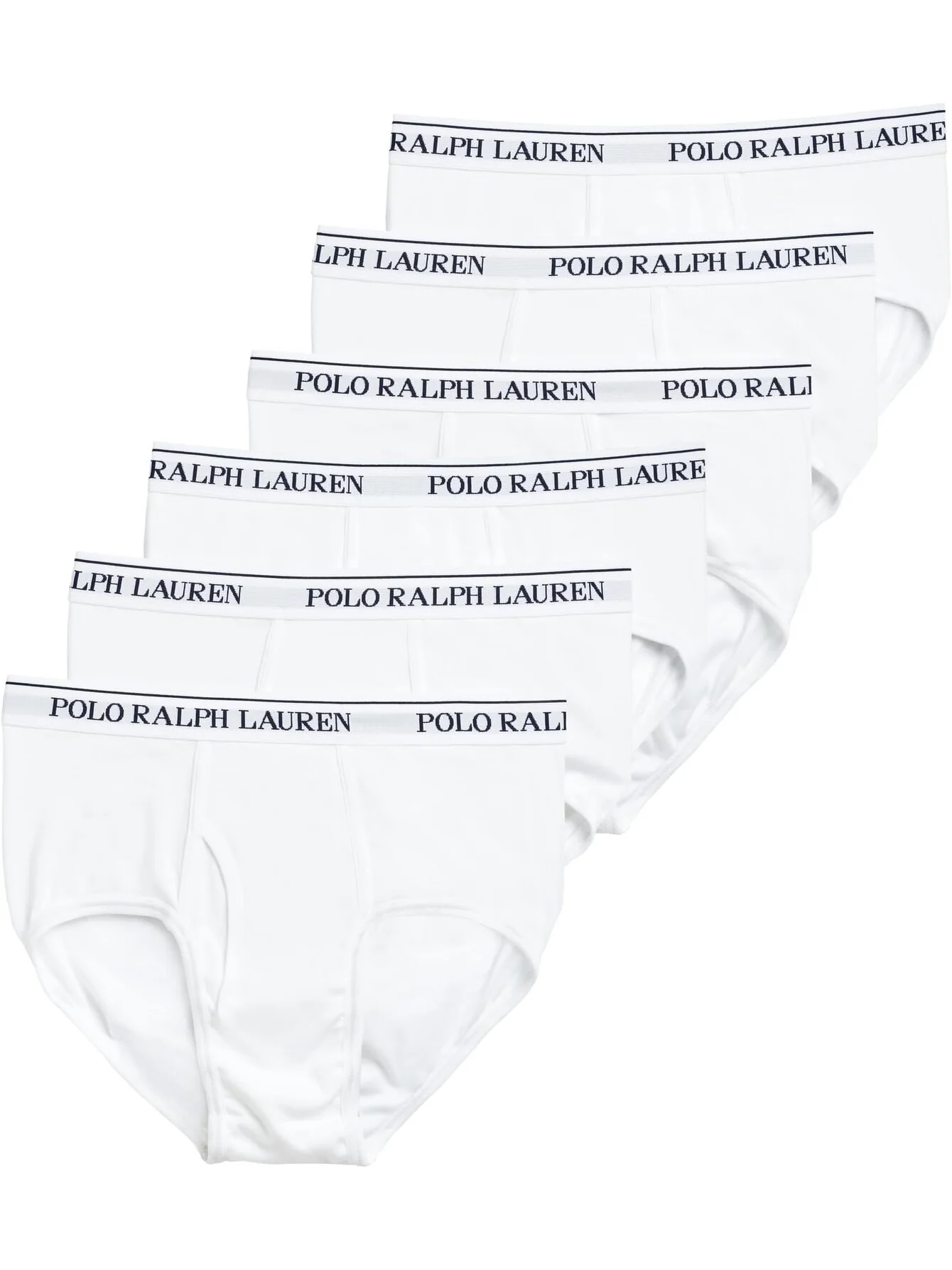 Набор из 6 хлопковых трусов классического кроя со средней посадкой Polo Ralph Lauren — изображение 1 из 1, белый
