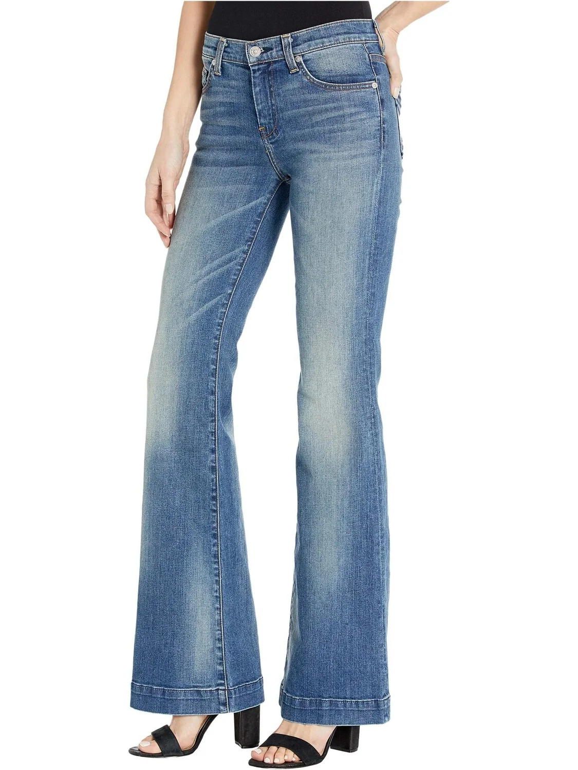 Джинсы Luxe Vintage Dojo in Distressed Authentic Light 7 For All Mankind, цвет Distressed Authentic Light