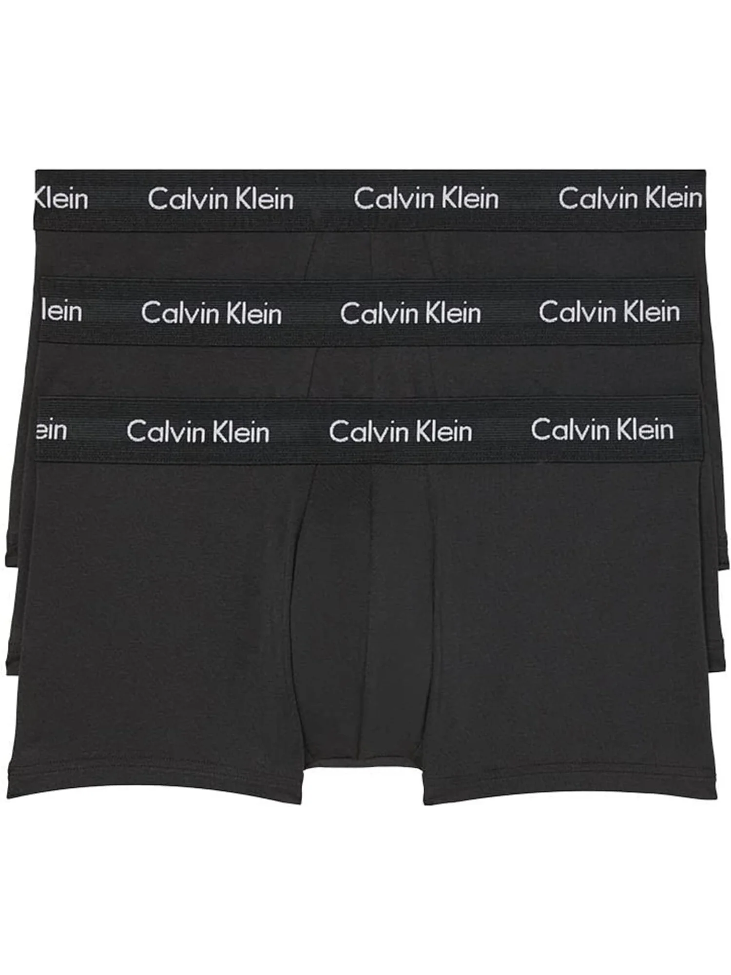 Хлопковые трусы-стрейч с низкой посадкой, 3 шт. Calvin Klein Underwear — изображение 1 из 1, черный