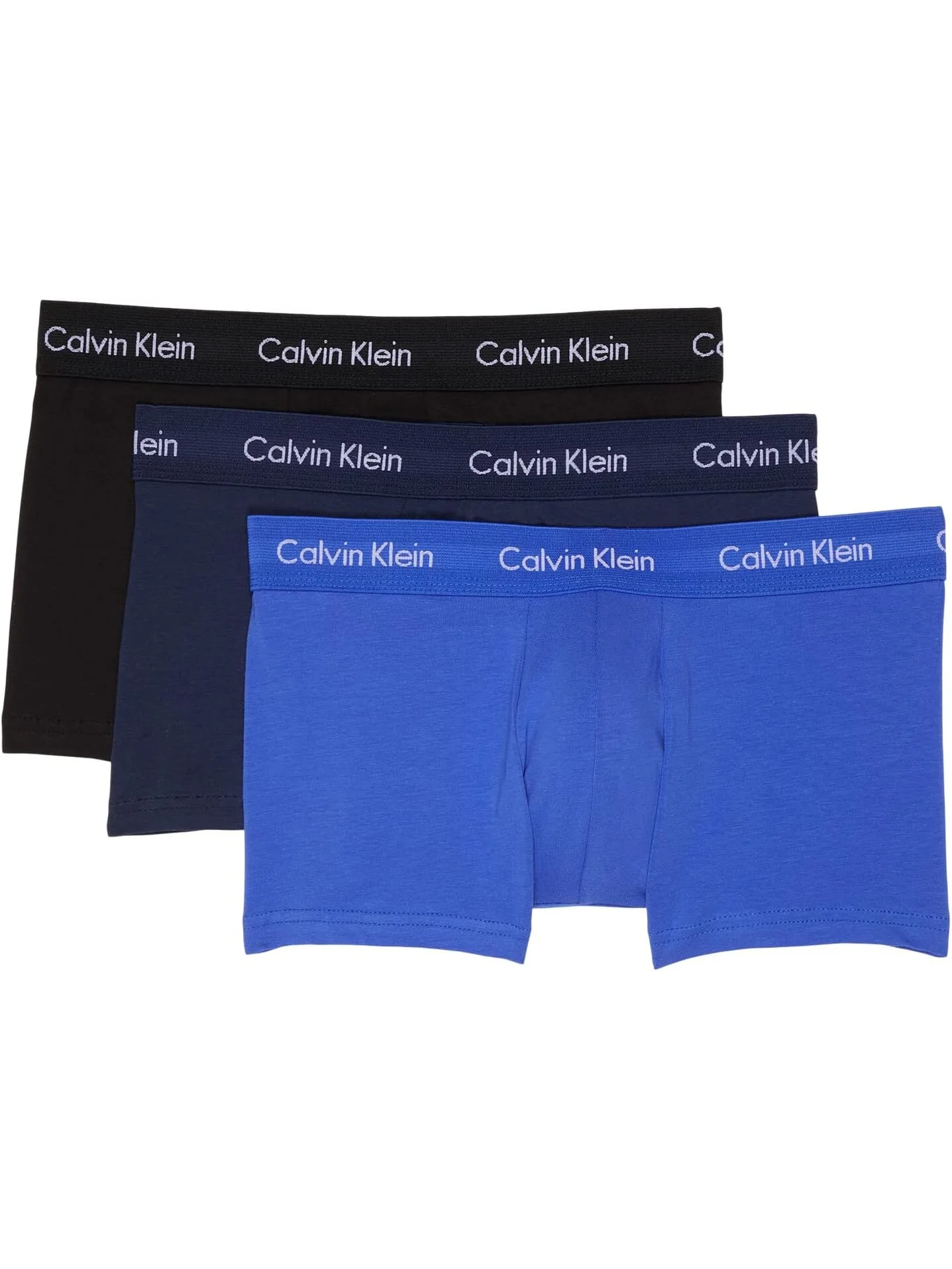Хлопковые трусы-стрейч с низкой посадкой, 3 шт. Calvin Klein Underwear — изображение 1 из 1, черный