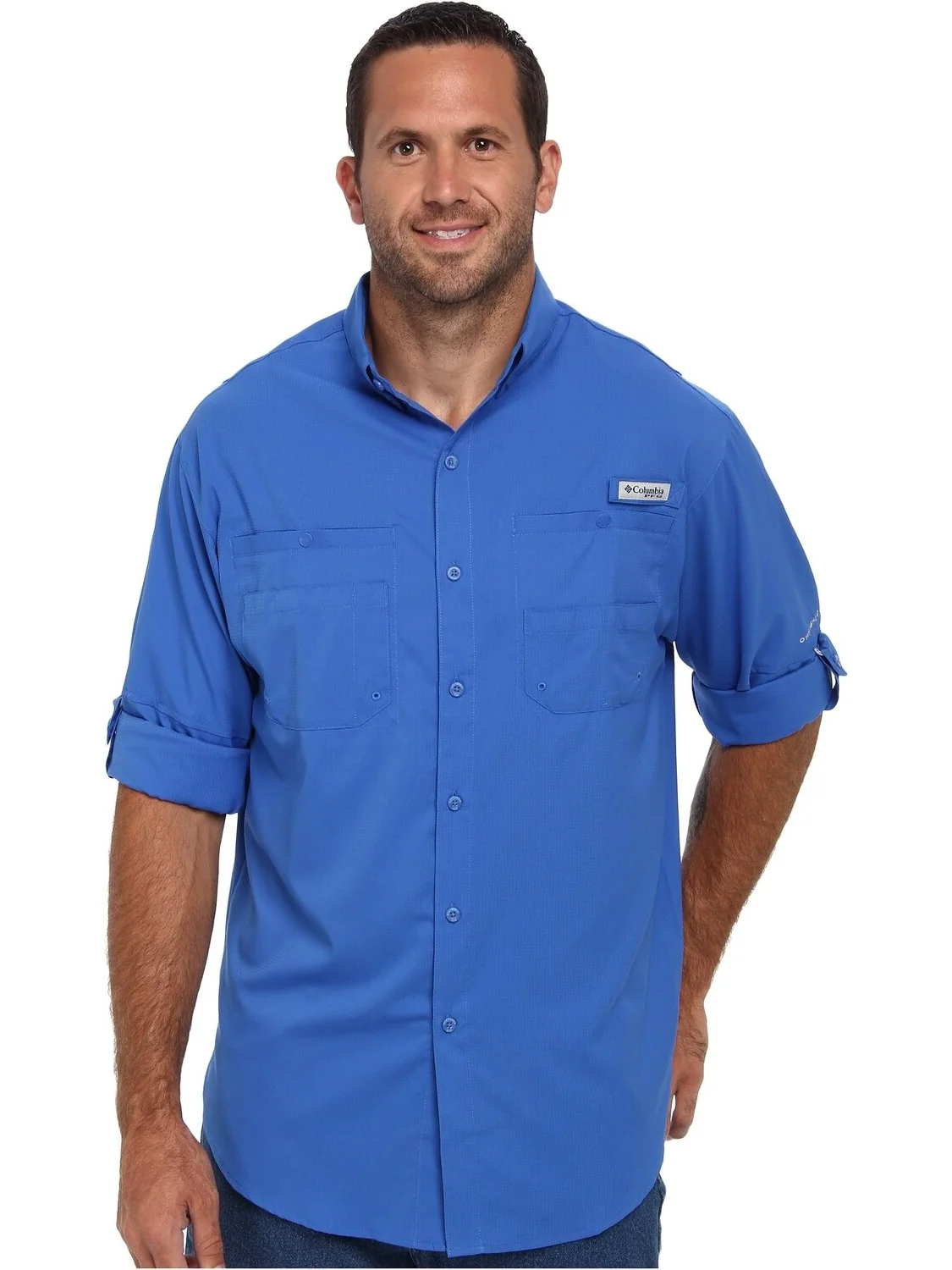 Рубашка Big & Tall Tamiami II L/S Columbia — изображение 5 из 6, синий