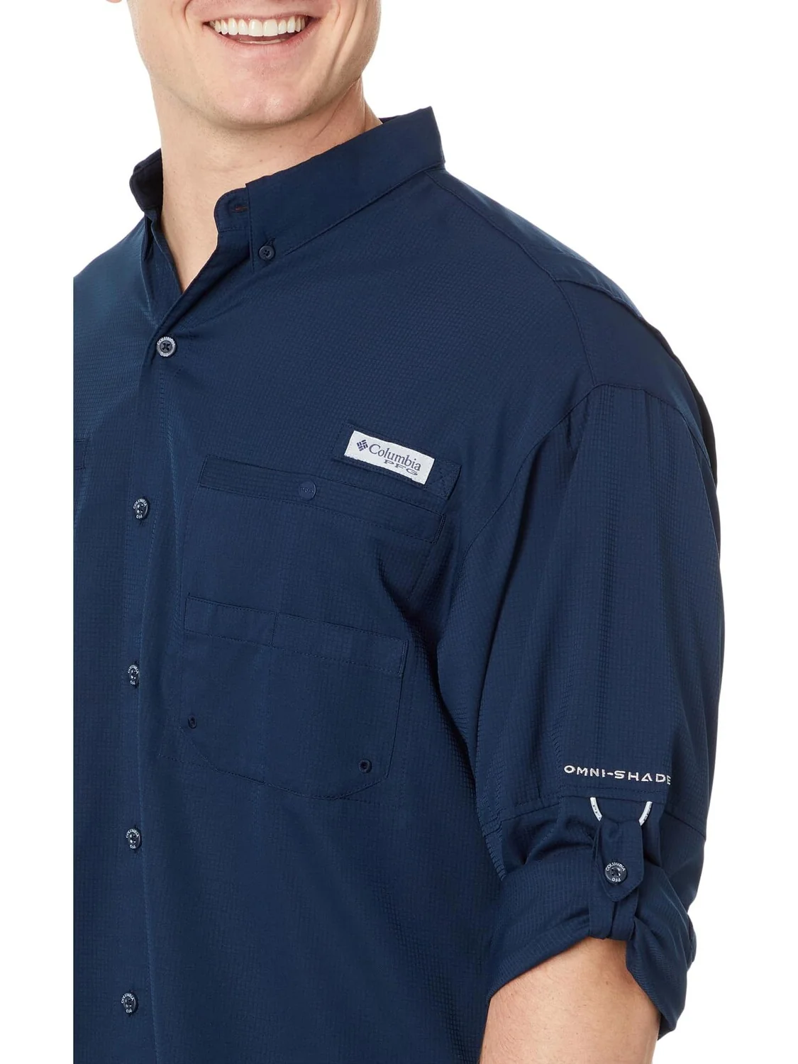 Рубашка Big & Tall Tamiami II L/S Columbia — изображение 3 из 4, темно-синий