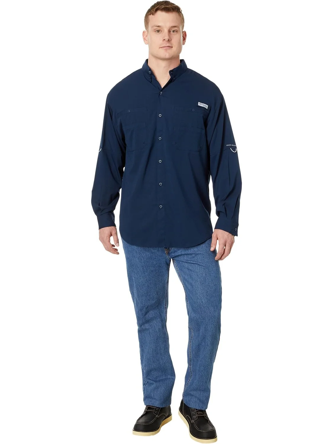 Рубашка Big & Tall Tamiami II L/S Columbia — изображение 4 из 4, темно-синий