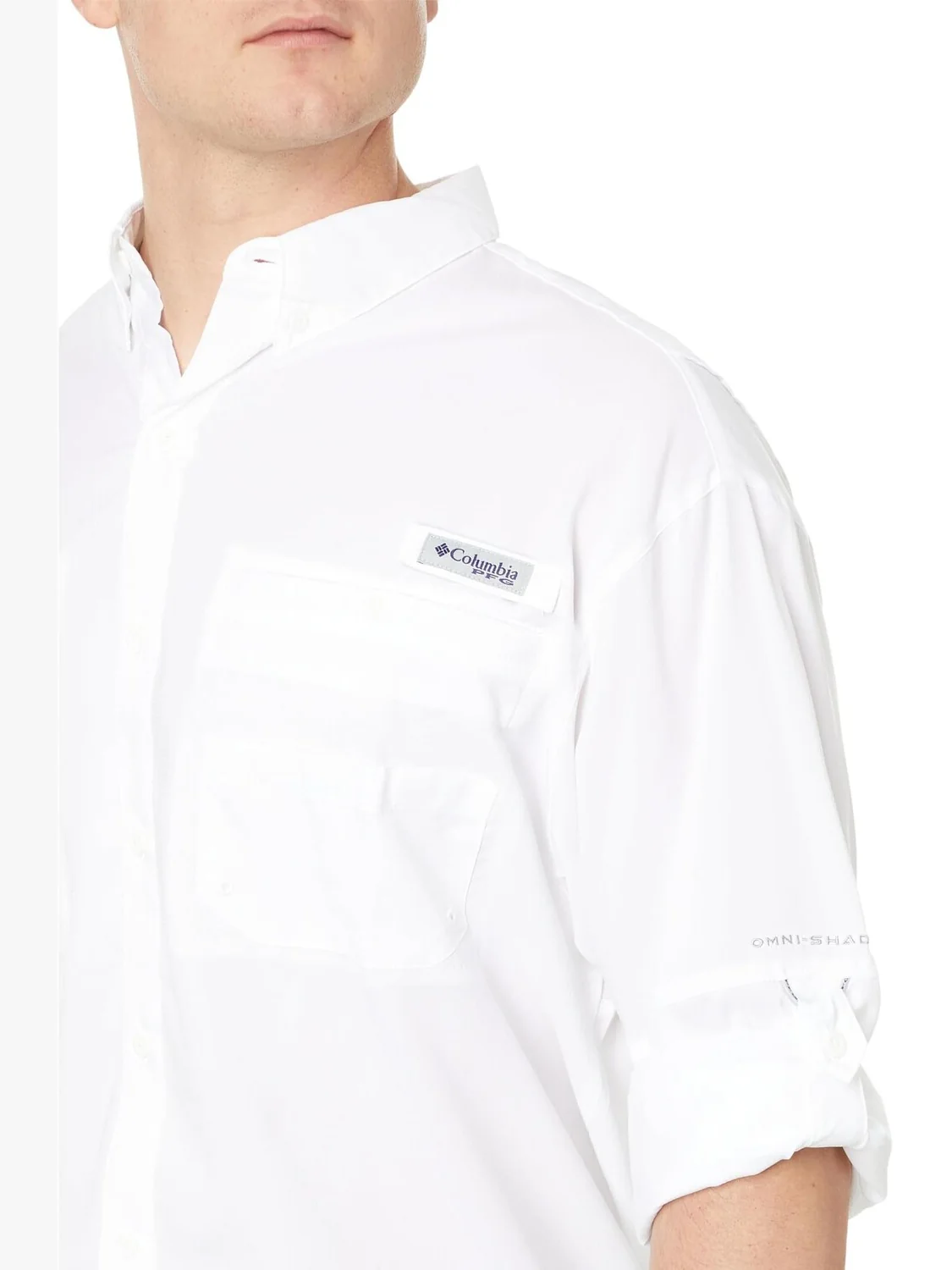 Рубашка Big & Tall Tamiami II L/S Columbia — изображение 3 из 4, белый