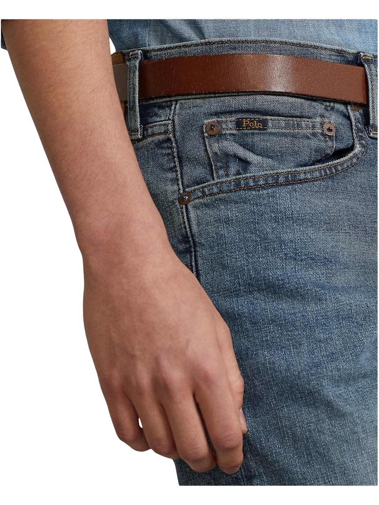Джинсы Varick Slim Straight Jeans Polo Ralph Lauren — изображение 4 из 5, белый