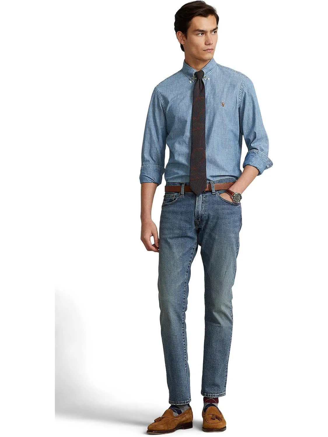 Джинсы Varick Slim Straight Jeans Polo Ralph Lauren — изображение 5 из 5, белый