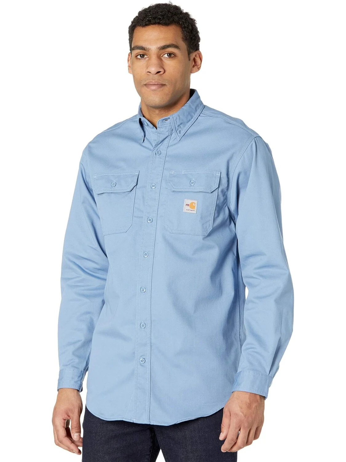Огнестойкая (FR) классическая рубашка из твила Carhartt — изображение 1 из 4, синий