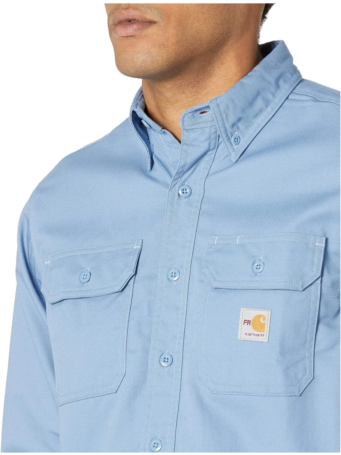 Огнестойкая (FR) классическая рубашка из твила Carhartt — изображение 3 из 4, синий