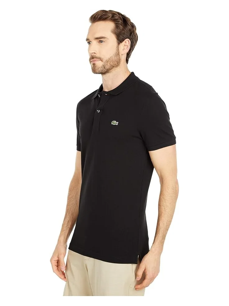 Поло Lacoste Slim Fit Pique, мужское, облегающий крой — изображение 2 из 3, черный