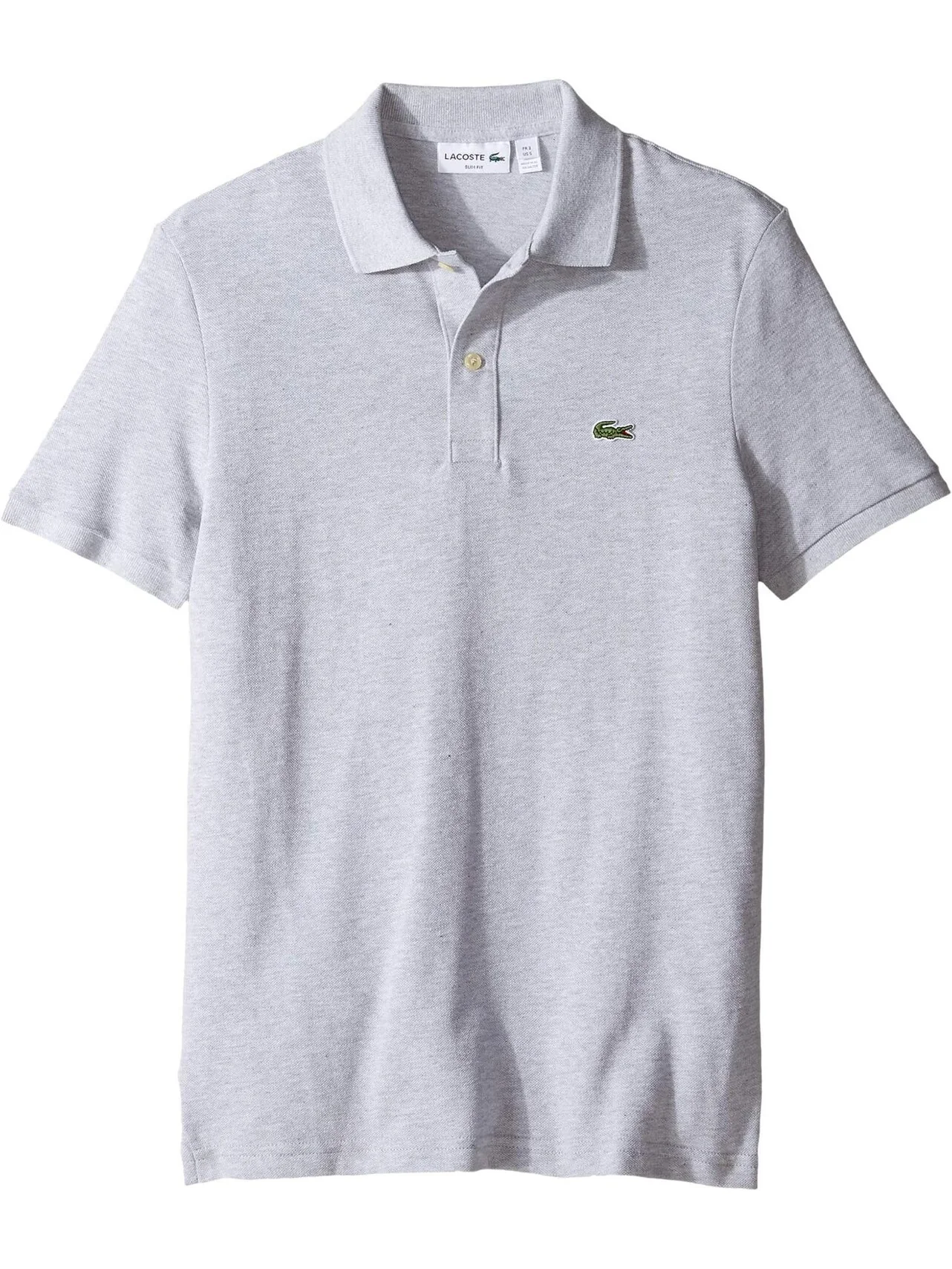 Рубашка-поло Short Sleeve Slim Fit Pique Polo Lacoste — серебристый