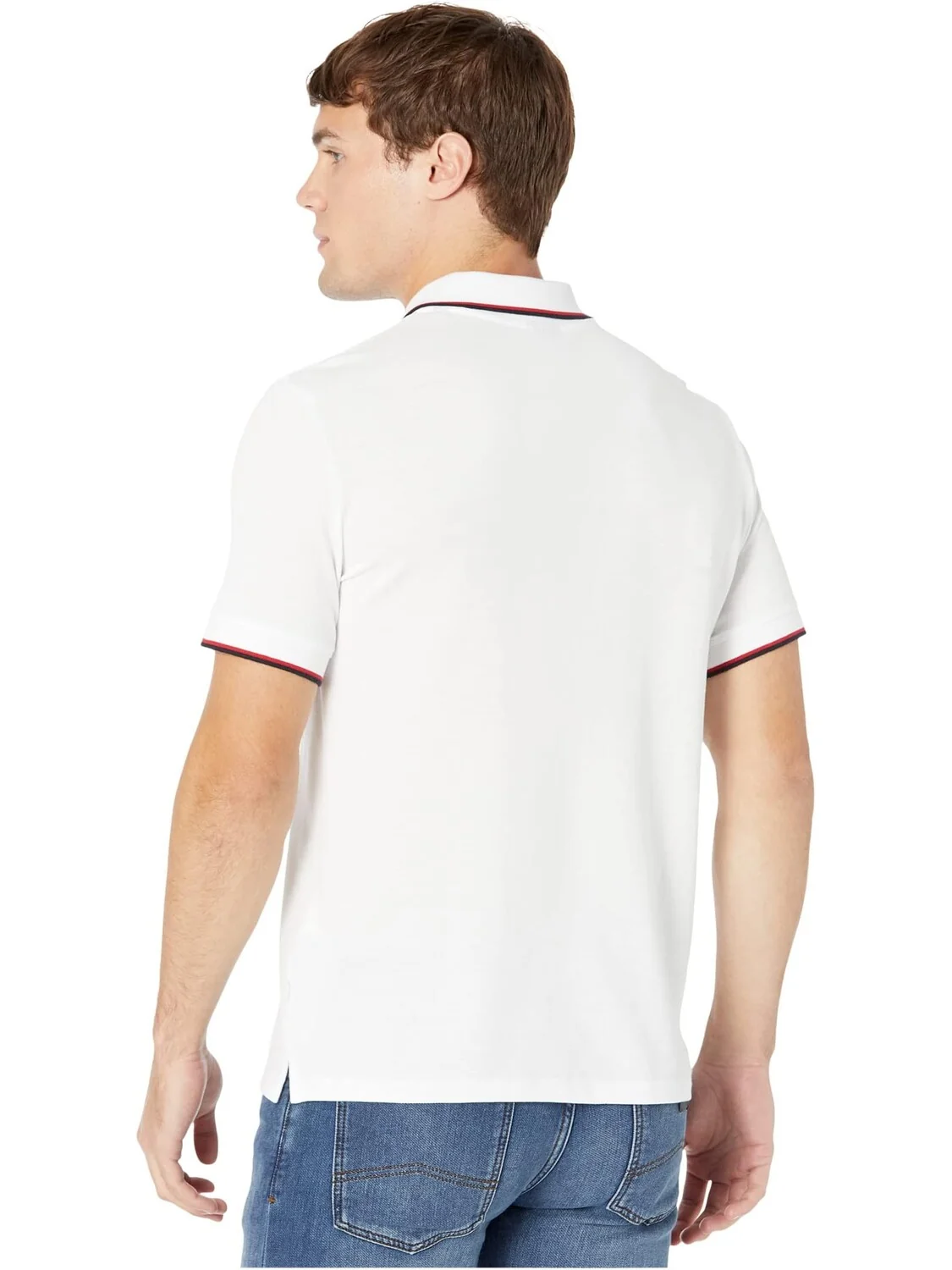 Рубашка-поло Slim Fit Pique Logo Polo Armani Exchange — изображение 2 из 4, белый