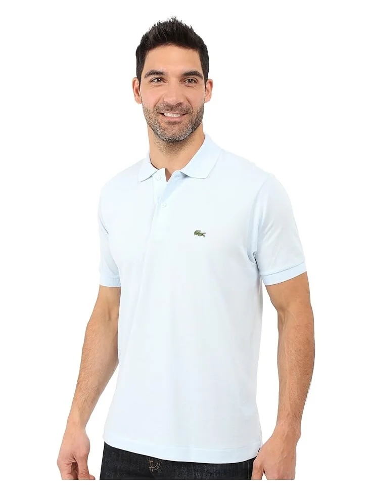Рубашка поло Lacoste L1212 Classic Pique Shirt, классическая — изображение 2 из 4, светлый синий