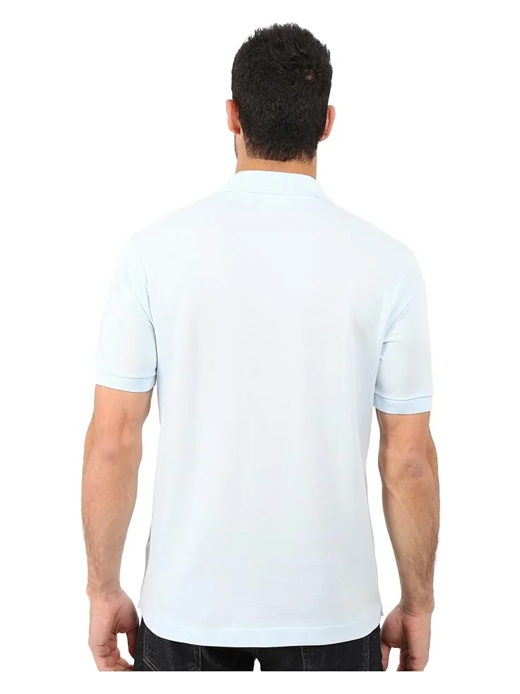 Рубашка поло Lacoste L1212 Classic Pique Shirt, классическая — изображение 3 из 4, светлый синий
