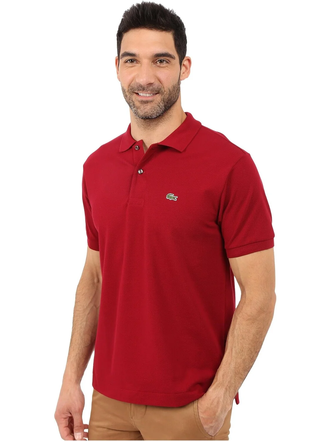 Рубашка-поло L1212 Classic Pique Polo Shirt Lacoste — изображение 2 из 4, бордо
