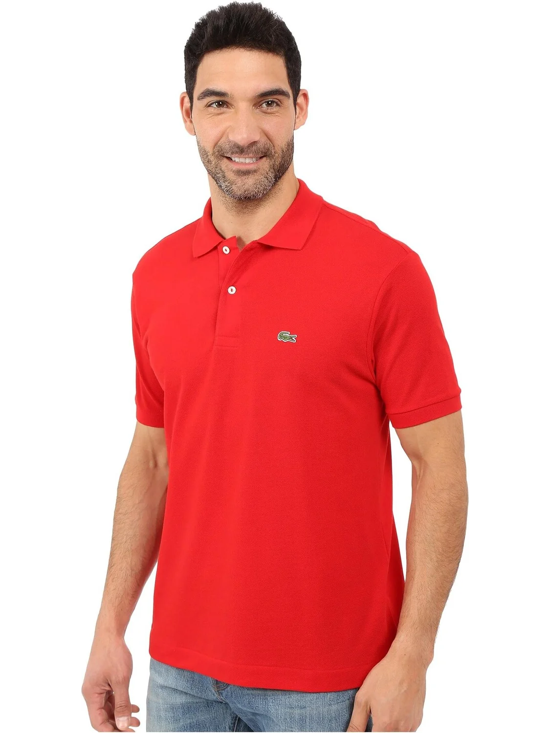 Рубашка-поло L1212 Classic Pique Polo Shirt Lacoste — изображение 2 из 4, красный