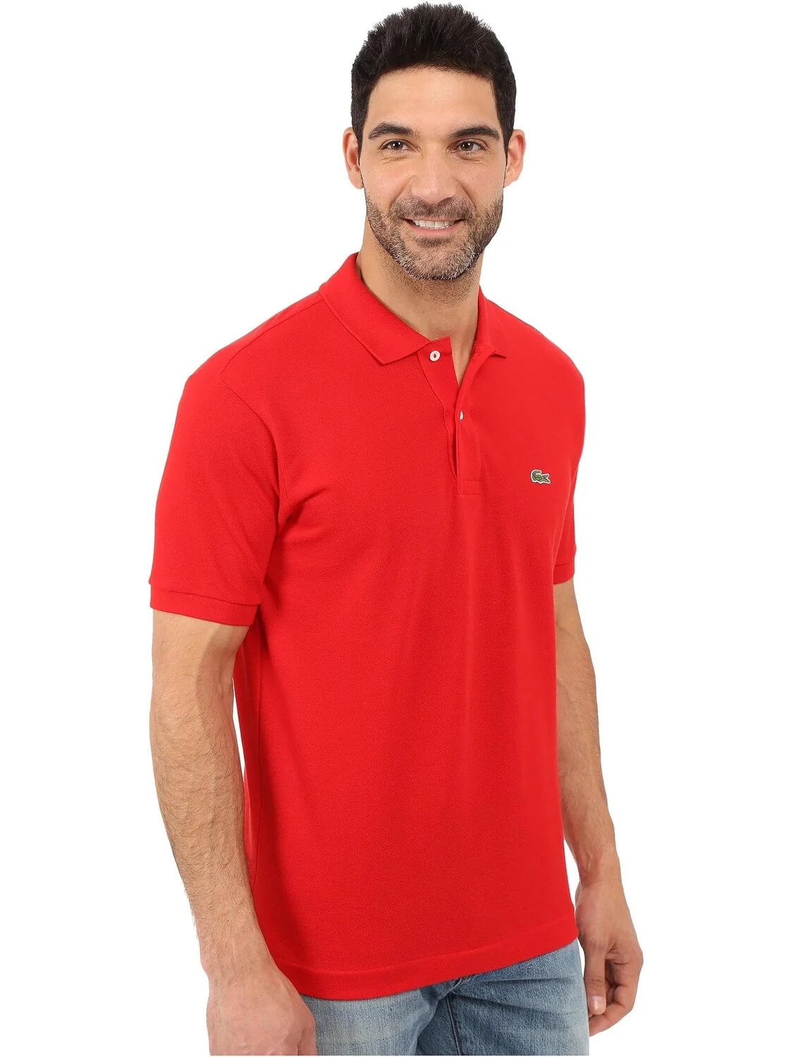 Рубашка-поло L1212 Classic Pique Polo Shirt Lacoste — изображение 4 из 4, красный
