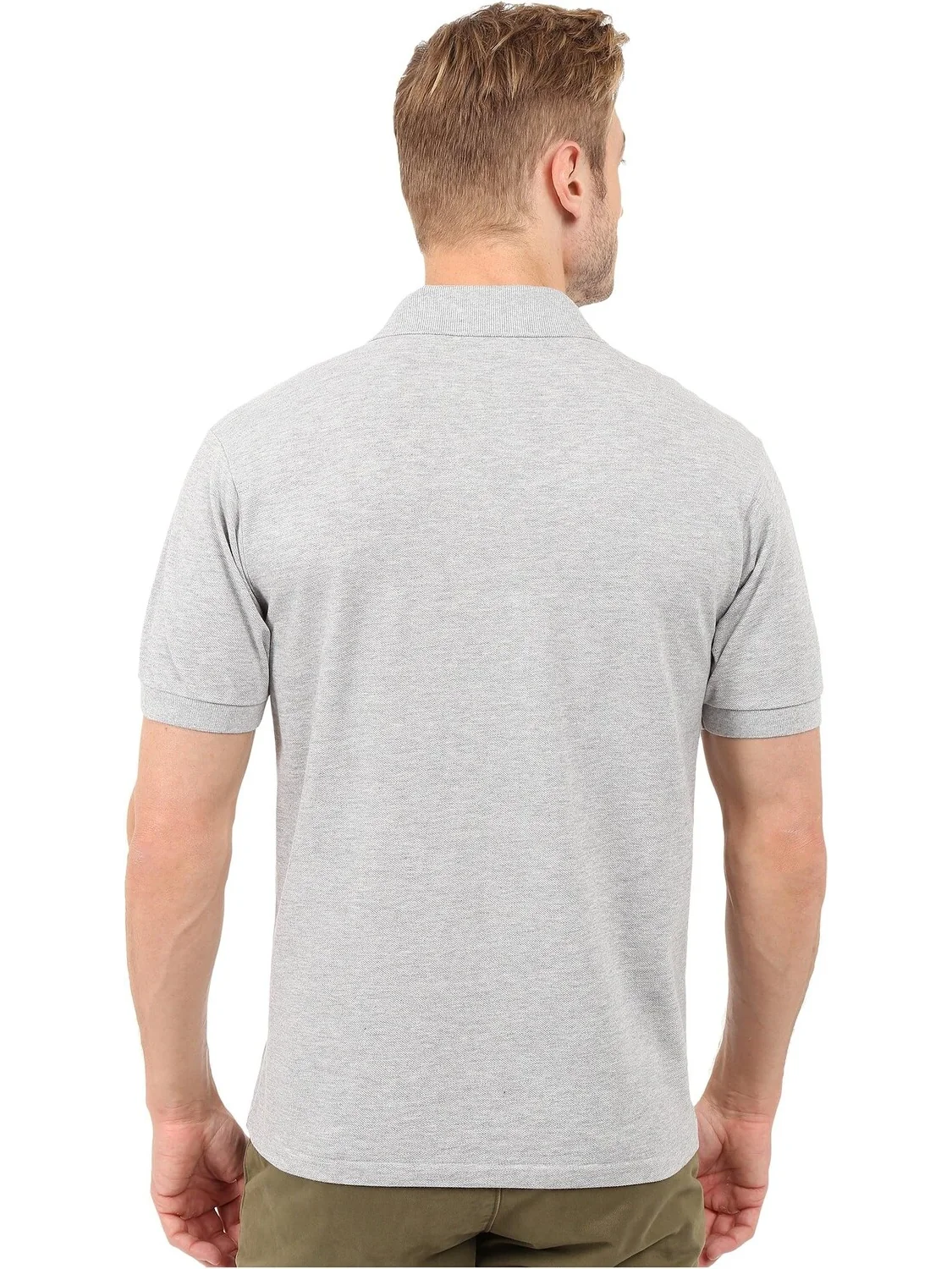 Рубашка-поло Men's Classic Chine Pique Polo Shirt Lacoste — изображение 3 из 5, серебристый серый