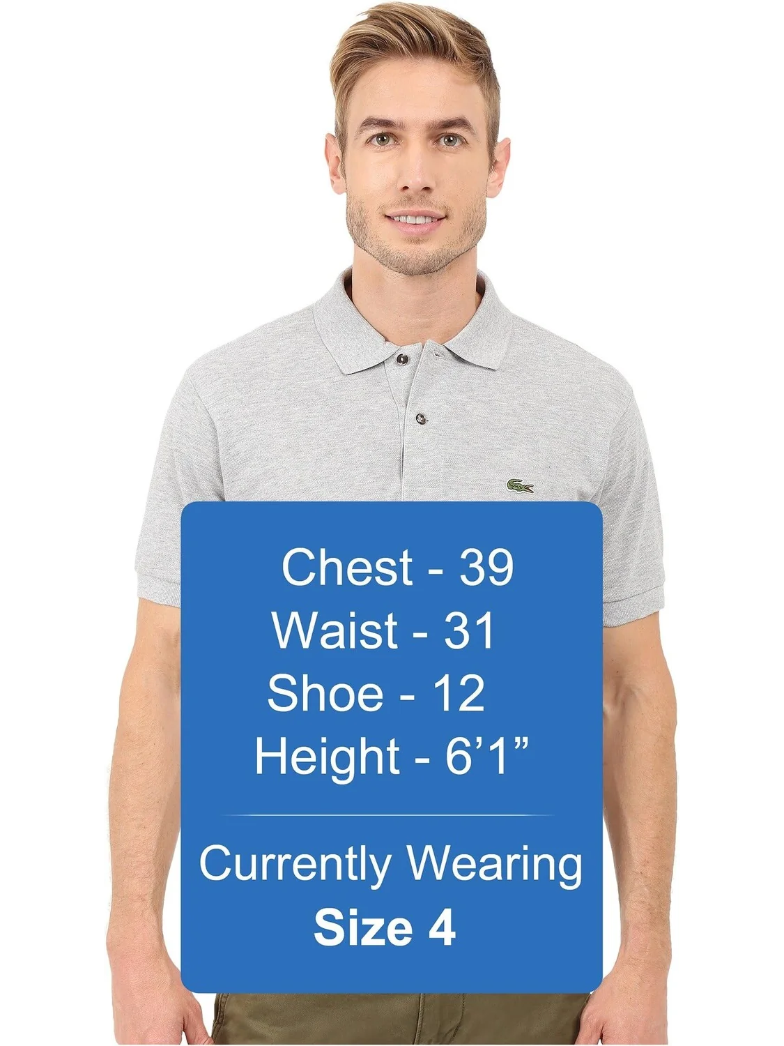Рубашка-поло Men's Classic Chine Pique Polo Shirt Lacoste — изображение 5 из 5, серебристый серый