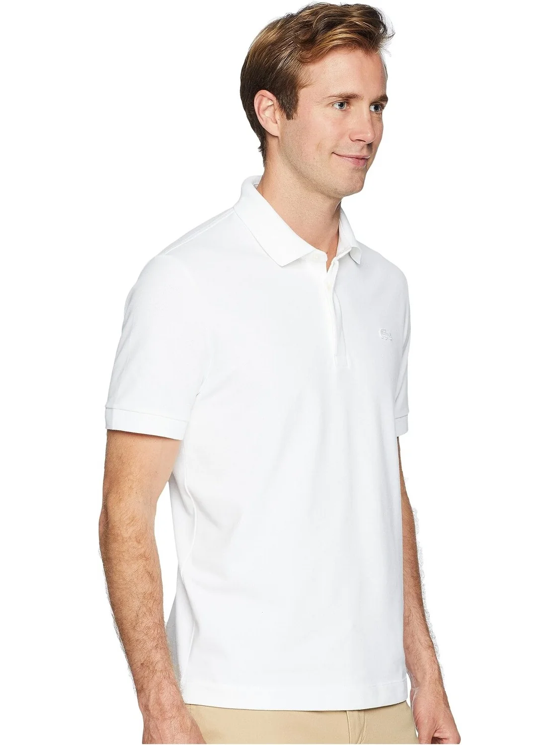 Рубашка-поло Short Sleeve Solid Stretch Pique Regular Lacoste — изображение 4 из 4, белый