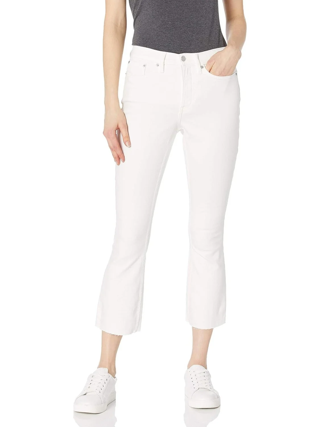 Джинсы Women's Mid Rise Skinny Boyfriend Destructed Jean Calvin Klein — изображение 1 из 2, белый