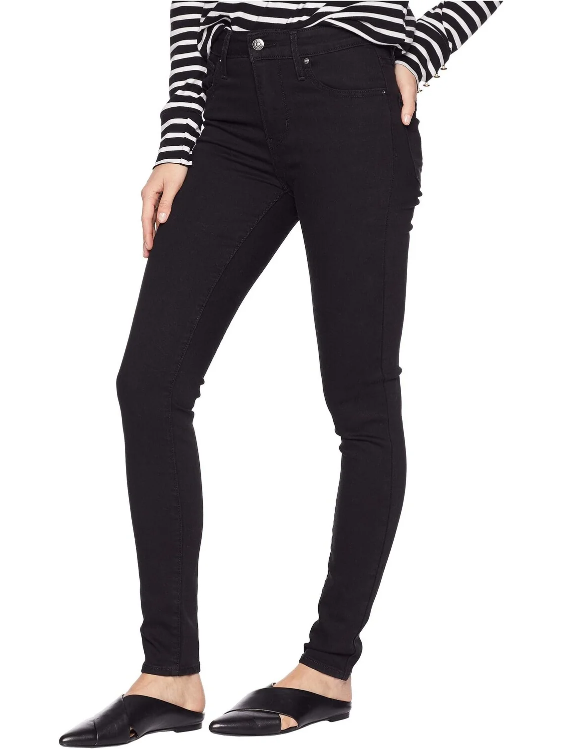 Женские джинсы Levi's Womens 721 High Rise Skinny — изображение 2 из 4, черный