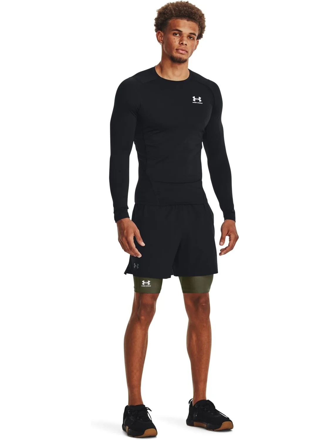 Длинные шорты Heatgear Armor Under Armour — изображение 3 из 3, зеленый/белый