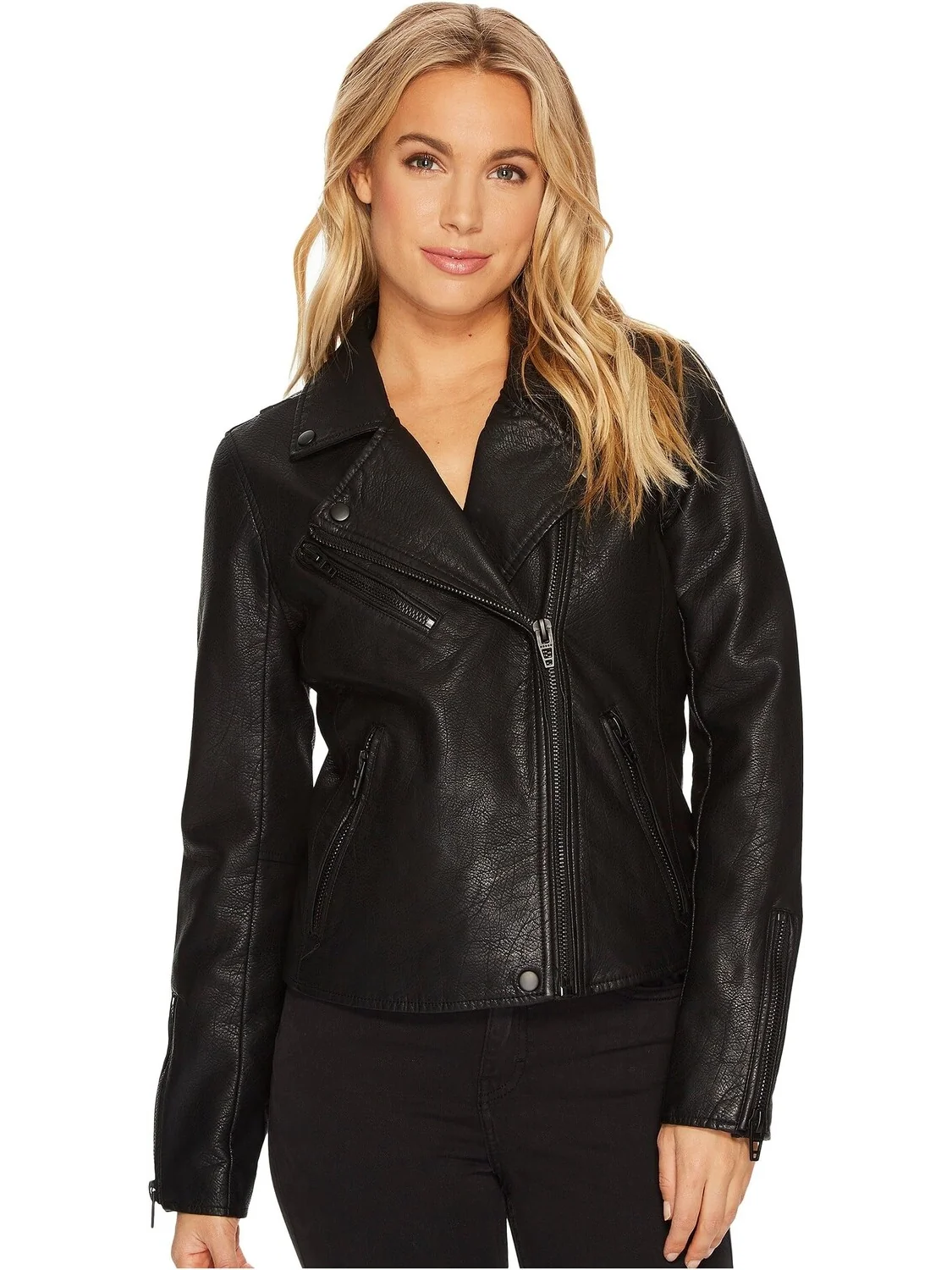 Куртка Faux Leather Moto Jacket Blank NYC — изображение 5 из 7, оникс