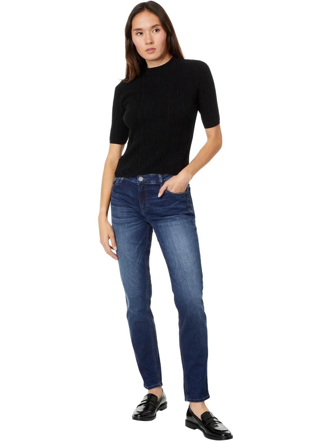 Джинсы Catherine Boyfriend Jeans KUT from the Kloth, цвет Invigorated/Euro Base Wash — изображение 4 из 4