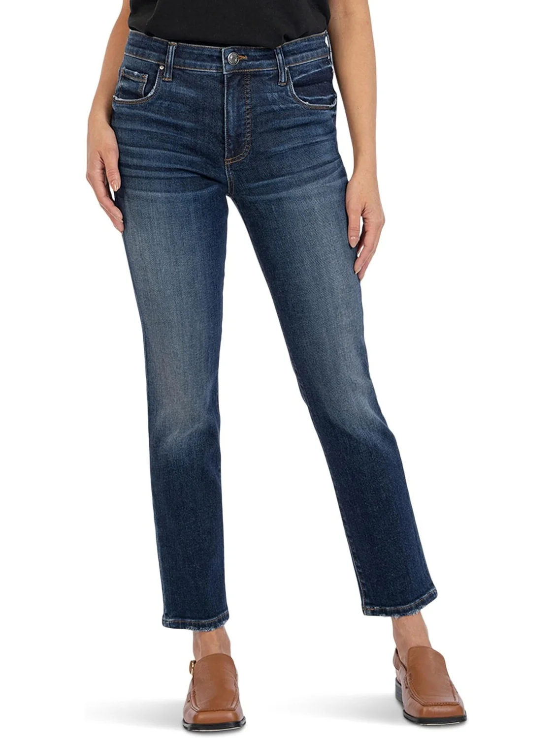 Джинсы KUT from the Kloth Reese High-Rise Fab Ab Ankle Straight in Enchantment, цвет Enchantment — мульти
