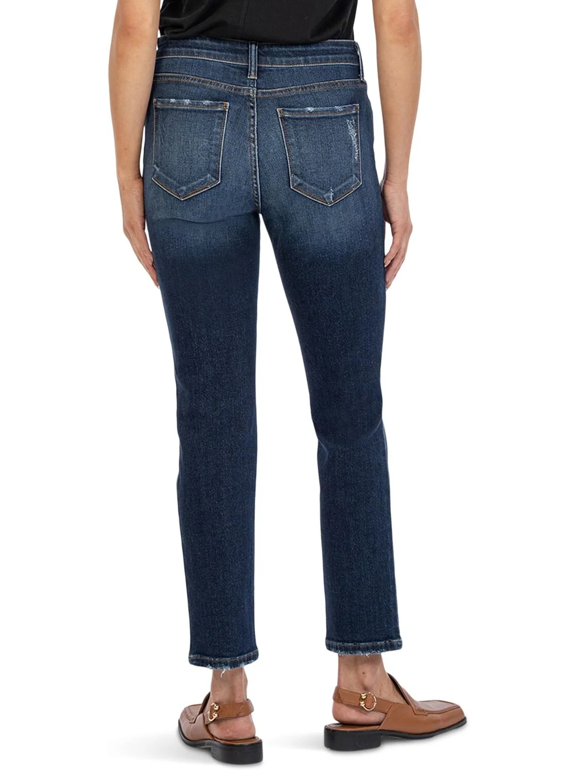 Джинсы KUT from the Kloth Reese High-Rise Fab Ab Ankle Straight in Enchantment, цвет Enchantment — изображение 2 из 2
