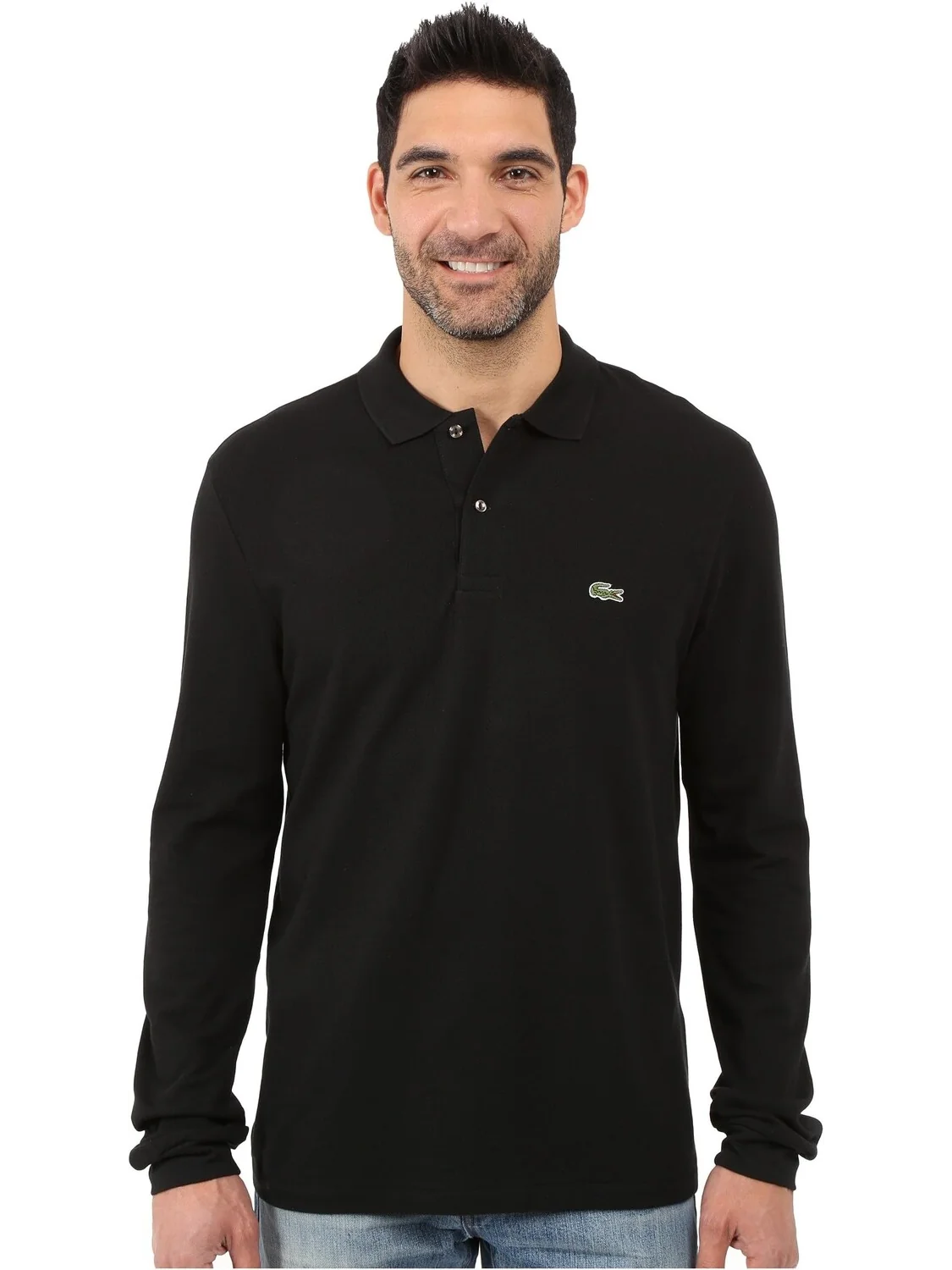 Рубашка-поло Long Sleeve Classic Pique Polo Shirt Lacoste — изображение 1 из 5, черный