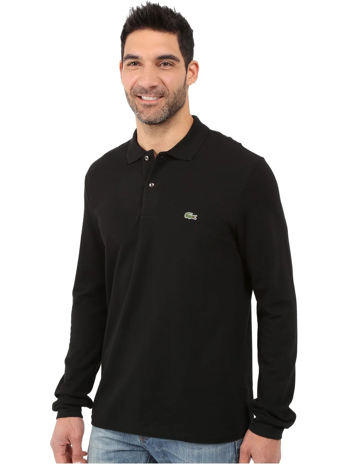 Рубашка-поло Long Sleeve Classic Pique Polo Shirt Lacoste — изображение 2 из 5, черный