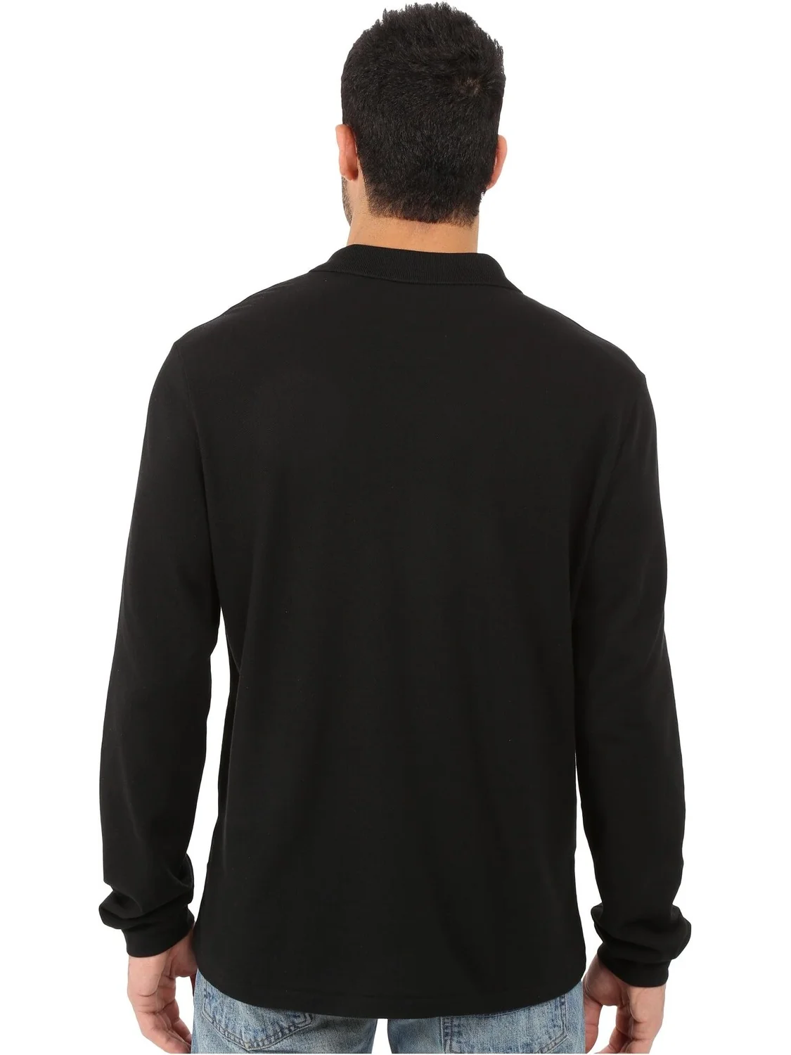 Рубашка-поло Long Sleeve Classic Pique Polo Shirt Lacoste — изображение 3 из 5, черный