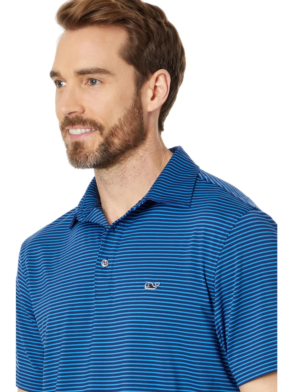 Рубашка-поло Bradley Stripe Sankaty Polo Vineyard Vines — изображение 3 из 4, синий