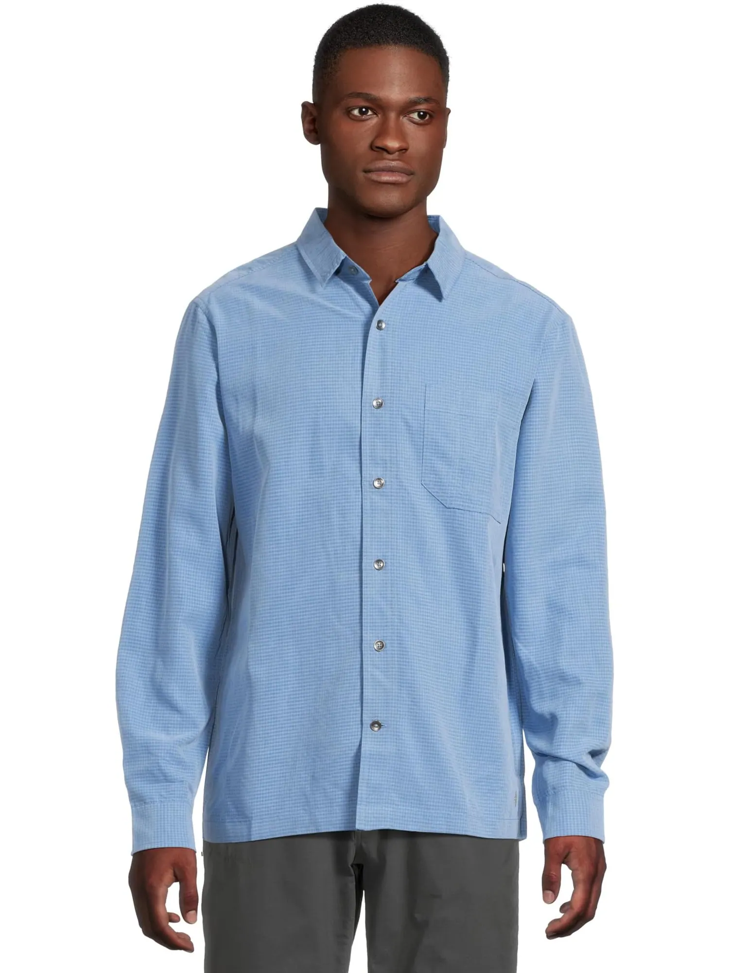 Лонгслив Royal Robbins Desert Pucker Dry Long Sleeve — изображение 1 из 5, синий