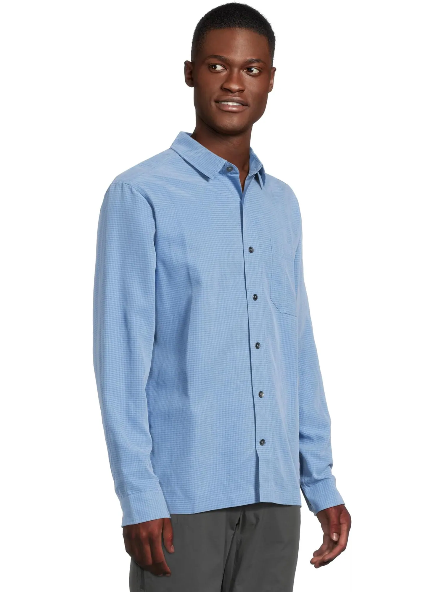 Лонгслив Royal Robbins Desert Pucker Dry Long Sleeve — изображение 2 из 5, синий