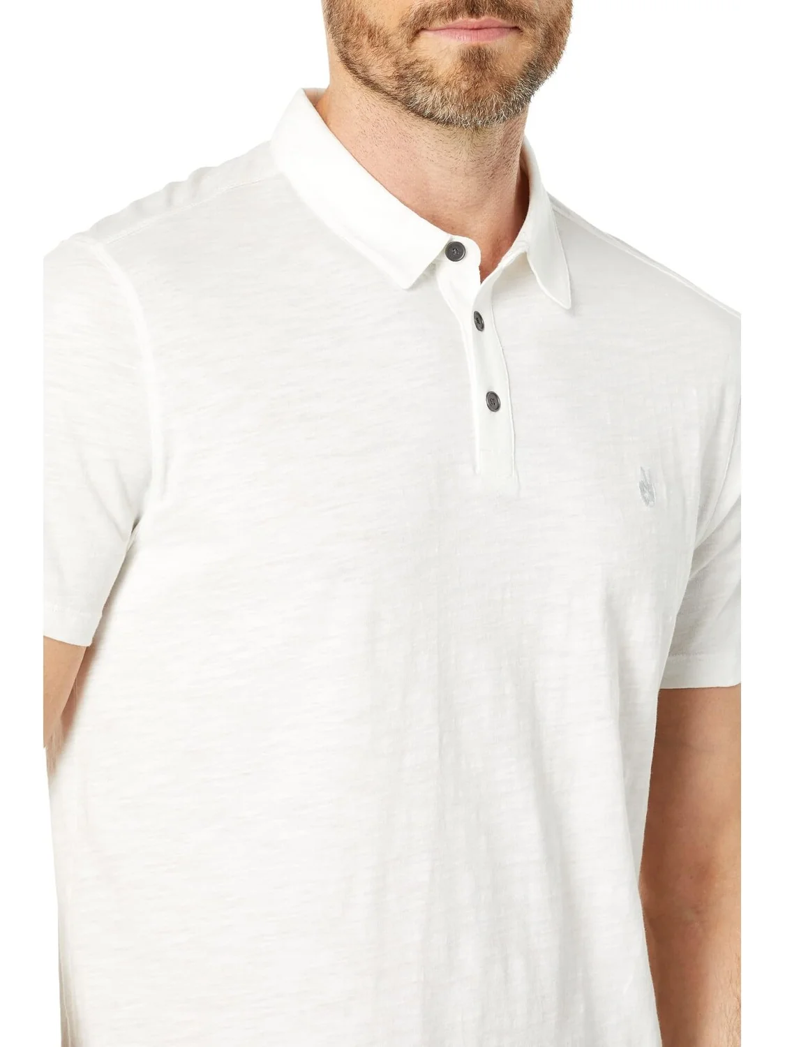 Рубашка-поло Victor Short Sleeve Slub Cotton Polo w/ Peace Sign Embroidery K5787Y2 John Varvatos — изображение 3 из 4