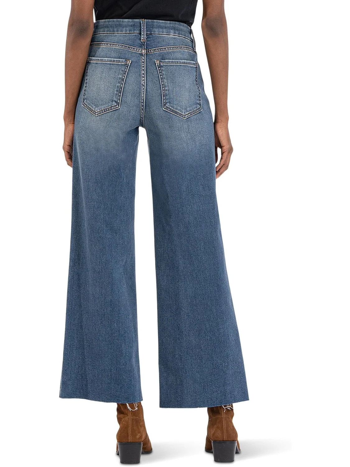 Джинсы Meg High-Rise Fab Ab Wide Leg Raw Hem in Milestone KUT from the Kloth, цвет Milestone — изображение 3 из 3